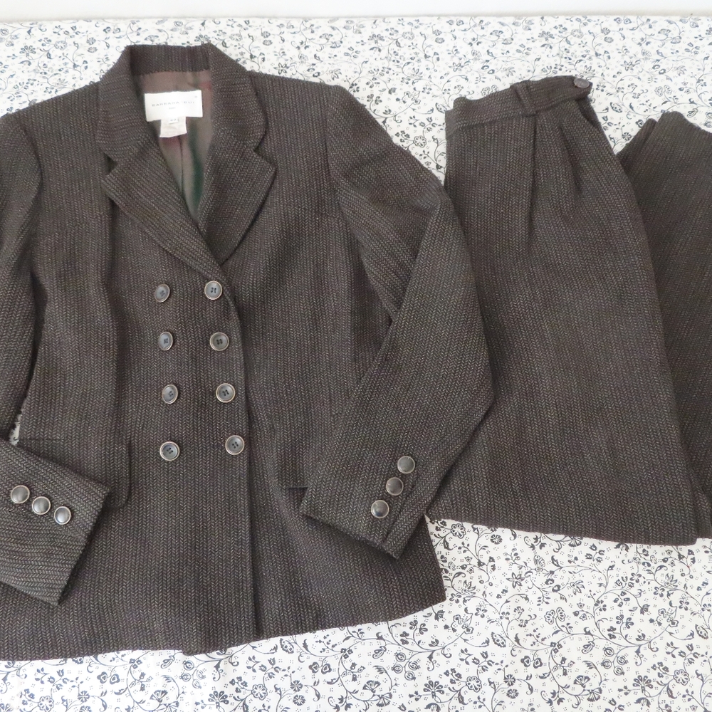 Barbara Bui Herringbone Pattern 2-Piece Wool Blend - image 1